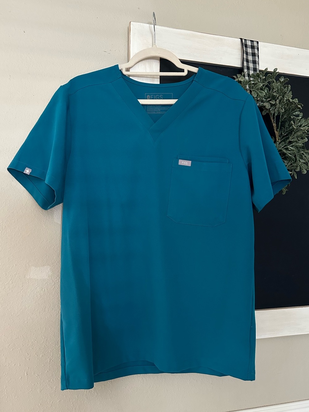 FIGS Unisex Teal Scrub Top